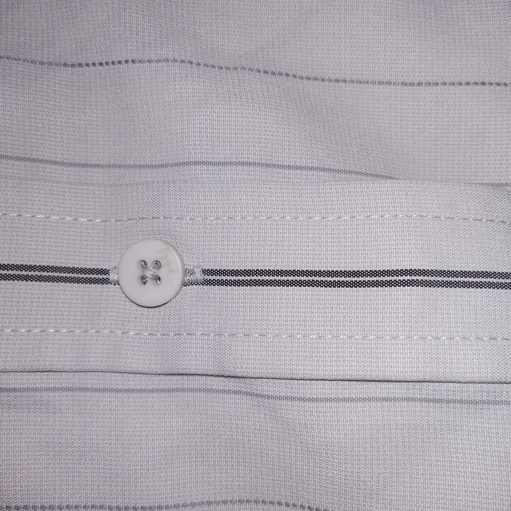 Tony Hawk Light Grey Striped Button Up Skater Shirt Mens Size XL